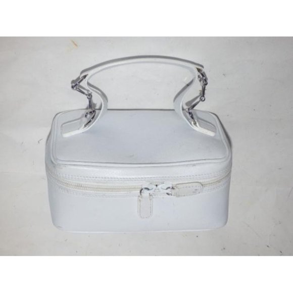Gucci Vintage White Leather Satchel Train Case Cosmetic Case - Picture 7 of 12